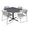 Cain Cain Square Table & Chair Set, Wood, Metal, Polypropylene Top TB4848GY44GY - alternate 1